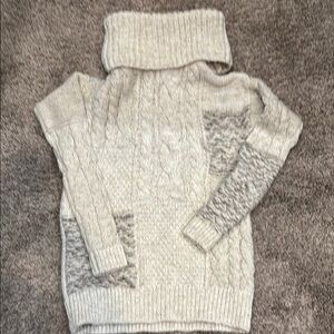 Abercrombie & Fitch Cream Cowl Neck Cable Knit Sweater
